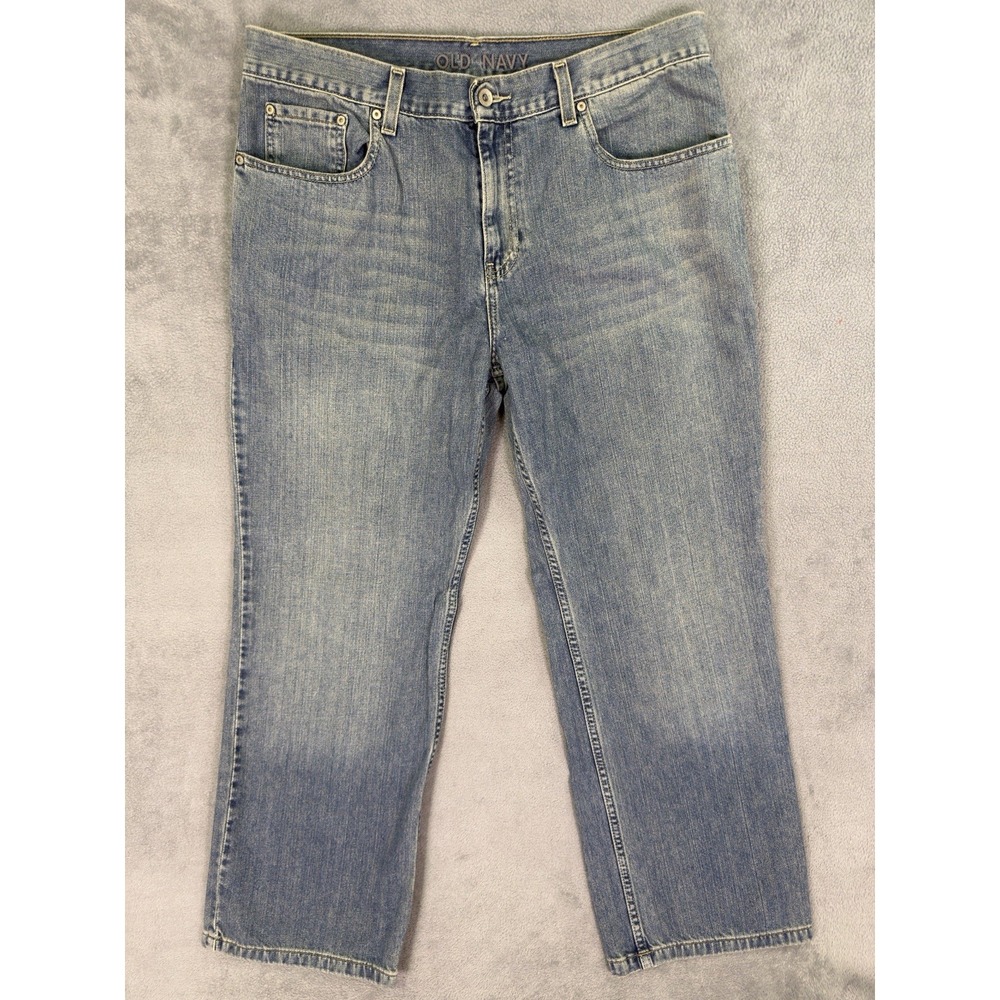 Old Navy Jeans Mens 34x30 Blue Straight Relaxed Medium Wash Denim Loose Baggy